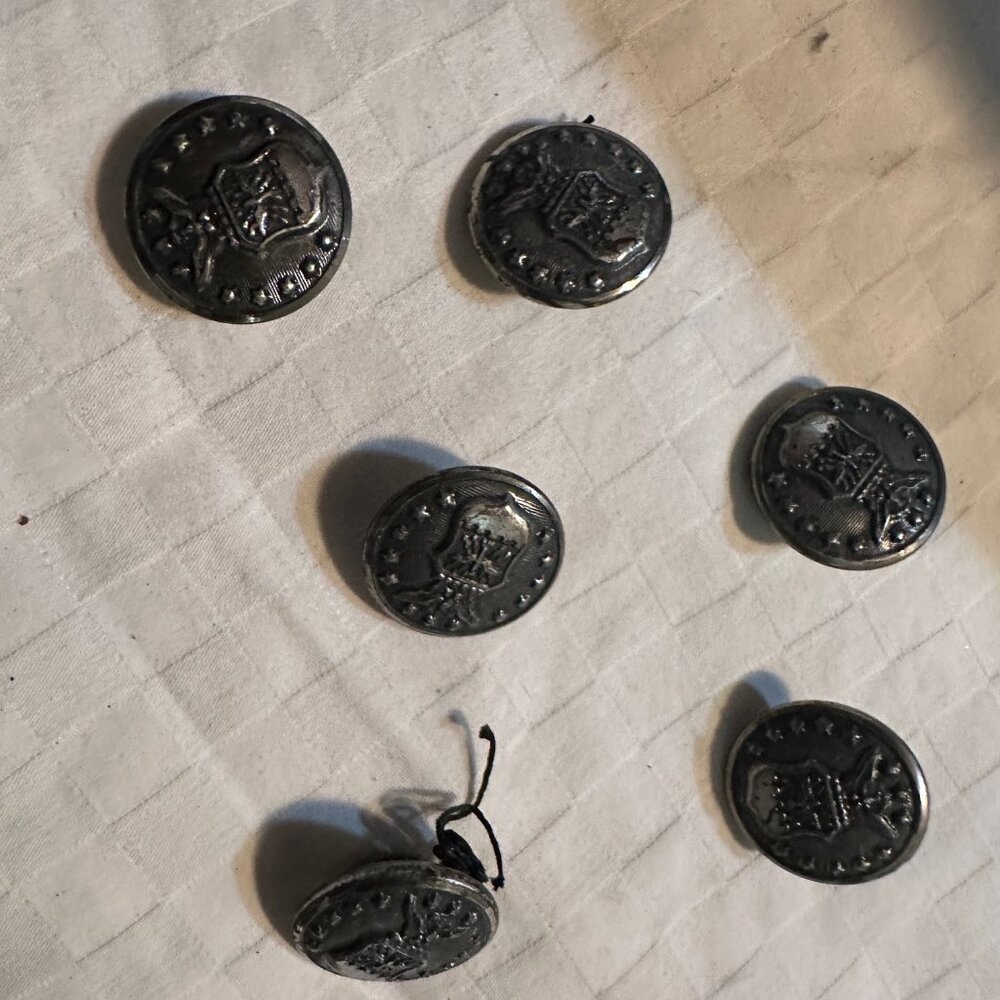 Antique 1950's Air Force US c buttons x 6